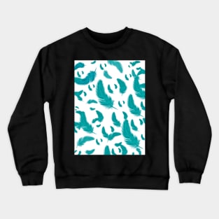 Teal Feathers Crewneck Sweatshirt